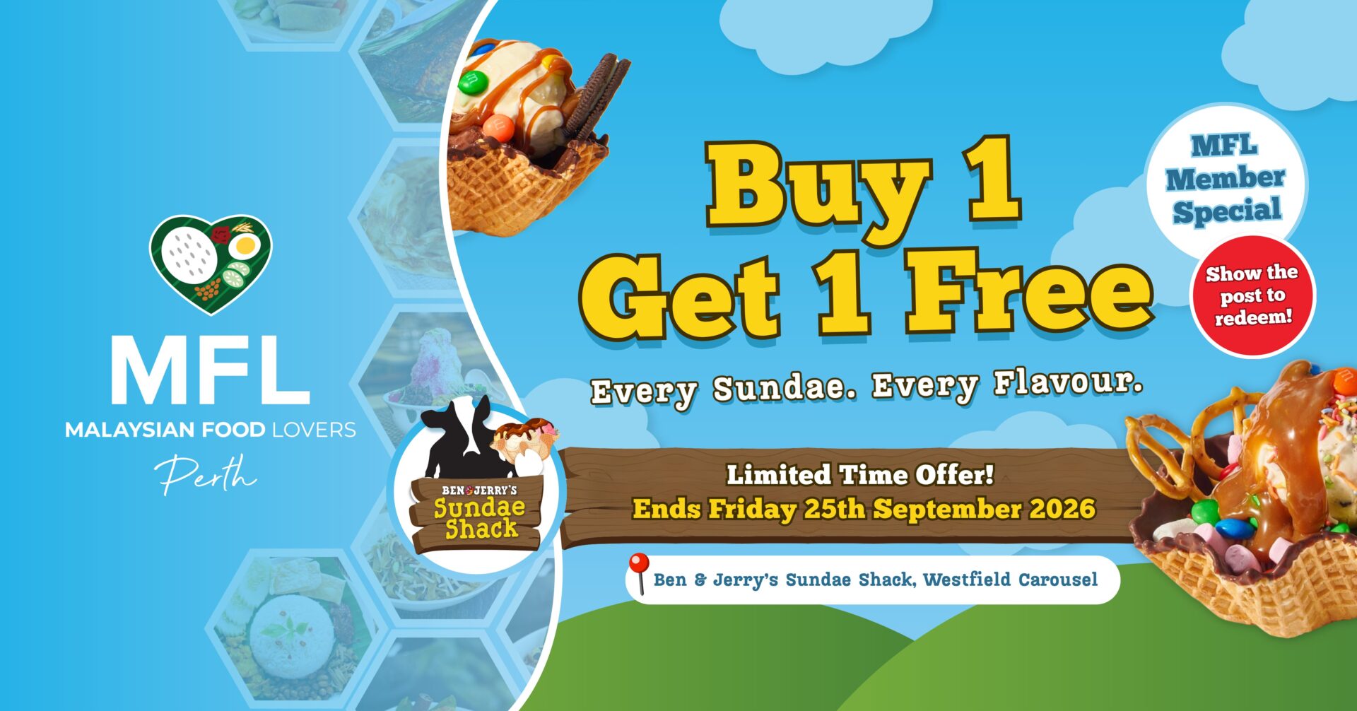 Buy One, Get One Free at Ben & Jerry’s Sundae Shack Carousel